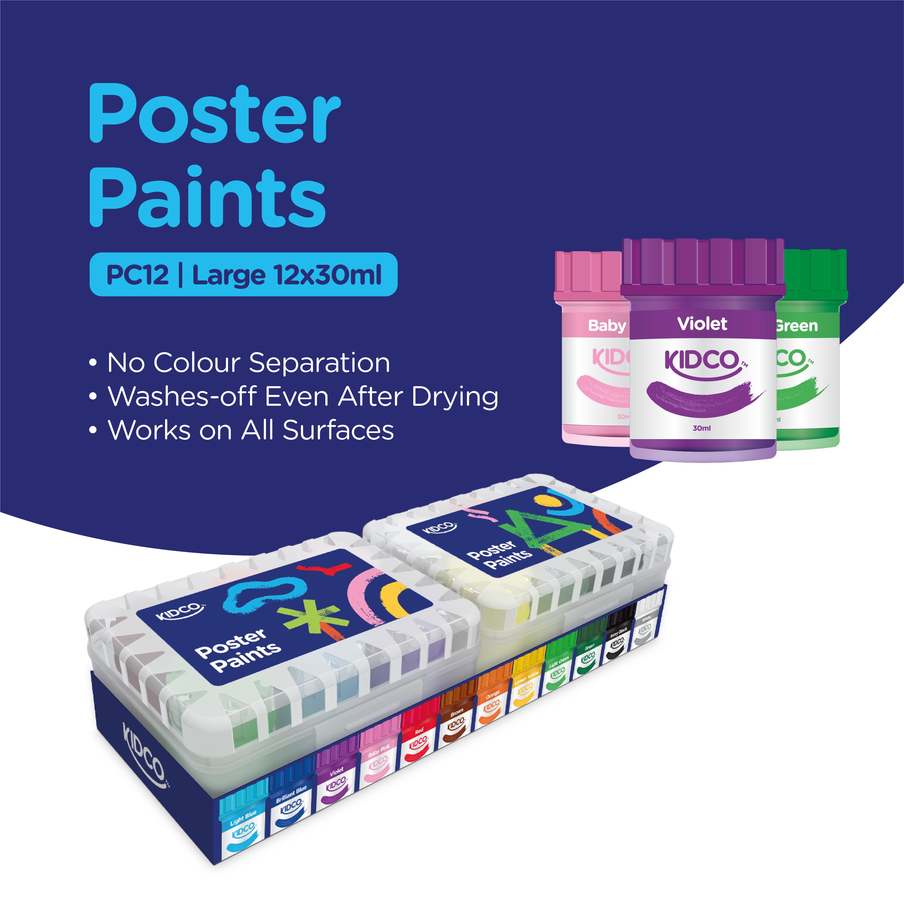 Poster Paints - PC12 | Large 12x30ml – Kidco