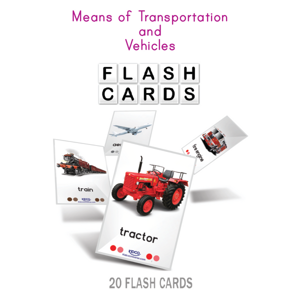 Means of Transportation and Vehicles Flash Cards